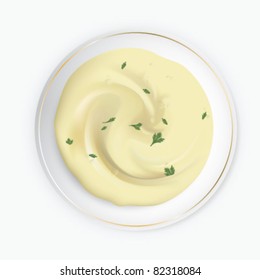 puree on the porcelain plate