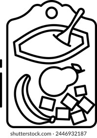 puree soup outline vector icon illustration
