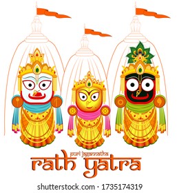 Puri Jagannatha Gods For Ratha Yatra Festival Vector Illustration, Artwork For festival posters, Info-graphics, Motion-Graphics