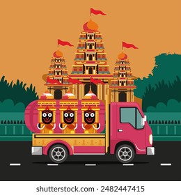 puri rath yatra vector graphics design