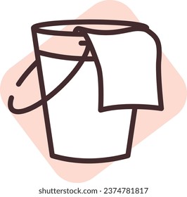 Purification bucket, illustration or icon, vector on white background.