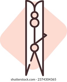 Purification clothespin, illustration or icon, vector on white background.