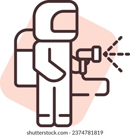 Desinfección de purificación, ilustración o icono, vector sobre fondo blanco.