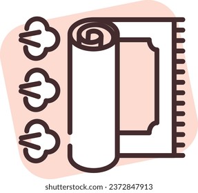 Polvo purificador, ilustración o icono, vector sobre fondo blanco.