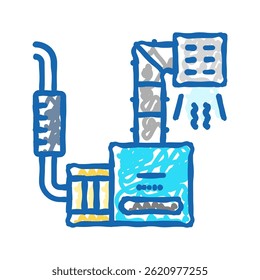 purification system doodle icon sketch vector. purification system sign. isolated symbol illustration