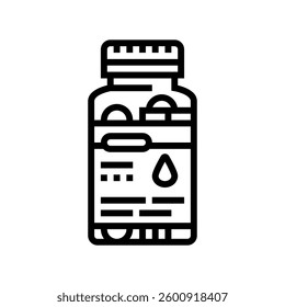 purification tablets water ultralight trekking line icon vector. purification tablets water ultralight trekking sign. isolated contour symbol black illustration