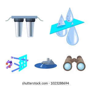 Purification, water, filter, filtration .Water filtration system set collection icons in cartoon style vector symbol stock illustration web.