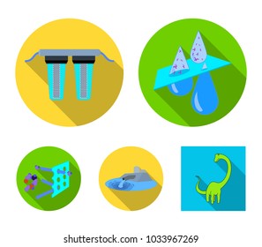 Purification, water, filter, filtration .Water filtration system set collection icons in flat style vector symbol stock illustration web.