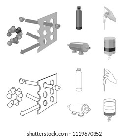 Purification, water, filter, filtration .Water filtration system set collection icons in outline,monochrome style vector symbol stock illustration web.