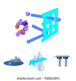Purification, water, filter, filtration .Water filtration system set collection icons in cartoon style vector symbol stock illustration web.
