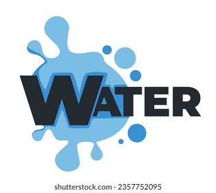 Purified and fresh water for dieting, detoxing and healthy eating. Isolated balanced liquid with minerals and vitamins, macro elements for health. Drink and h20 for nourishment.Vector in flat style