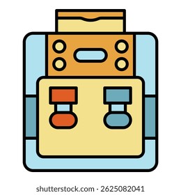 Purified water cooler icon. Outline purified water cooler vector icon color flat isolated