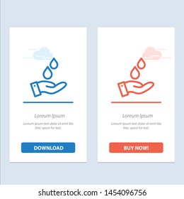 Purified, Water, Energy, Power  Blue and Red Download and Buy Now web Widget Card Template