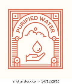 PURIFIED WATER AND ILLUSTRATION ICON CONCEPT