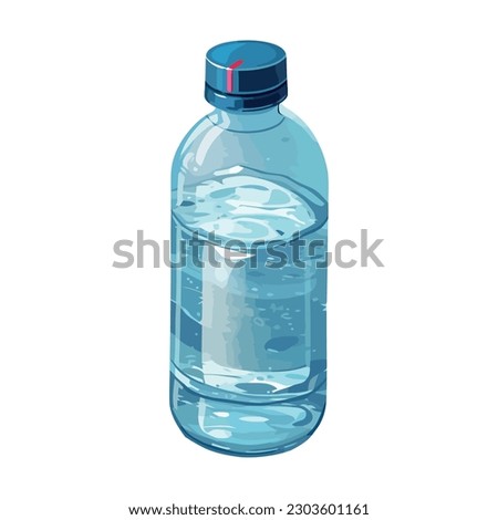 purified water in plastic bottle over white