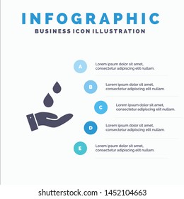 Purified, Water, Solid Icon Infographics 5 Steps Presentation Background