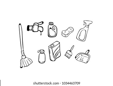 purifier cleaning icon vector doodle 