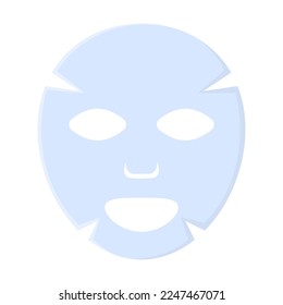 Purifying face sheet mask. Daily skin care cartoon illustration. Cosmetic concept