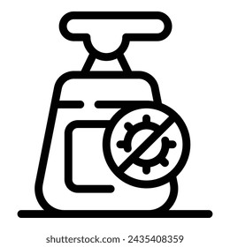 Purifying soap bottle icon outline vector. Sanitizer liquid dispenser. Disinfectant skin care lotion