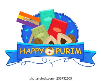 Purim Banner - Colorful Purim banner with Purim elements. Eps10