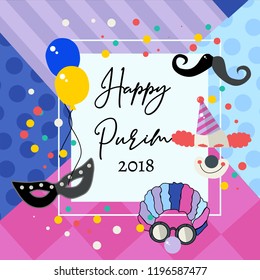 Purim colorful template design.Happy Purim . vector illustration