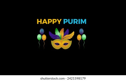 Purim holiday celebrated every year of March, Carnival Celebration Vector banner, flyer, poster and social medial template design.