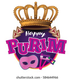 Purim Icon Design. For Your Holiday Celebration At A Bar, Restaurant, Nightclub Or Other Venue. EPS 10 Vector. 