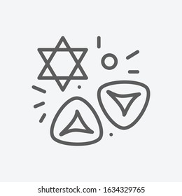 Purim icon line symbol. Isolated vector illustration of icon sign concept for your web site mobile app logo UI design.