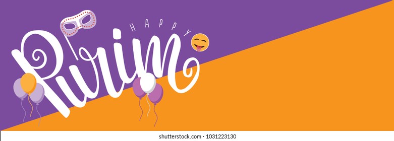 
Purim (Jewish carnival holiday) background banner design with hand drawn lettering. EPS10 vector illustration.