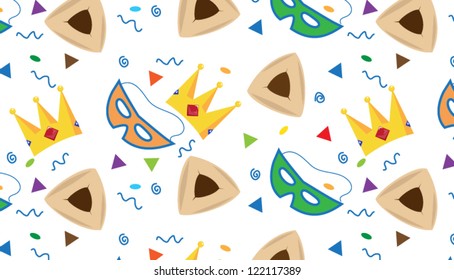 Purim Pattern Vector pattern of Purim symbols. Eps10