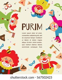 purim template design, Jewish holiday vector illustration