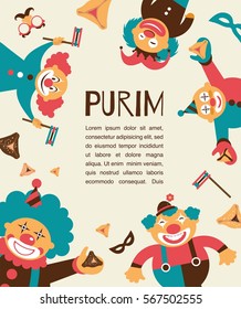 purim template design, Jewish holiday vector illustration