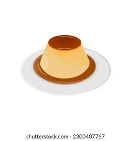 Purioso Logotipo De Ilustración Del Vector De Pudding De Custaza Japonés En Una Placa