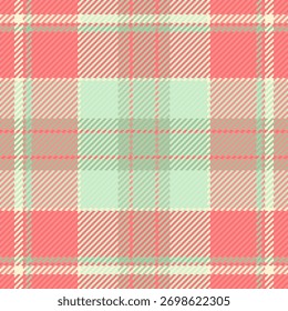 Fondo de tela de pureza a cuadros, patrón de verificación de Vector de arañazo. Textura Cliente textil tartán sin costuras en rojo y paleta de colores claros.
