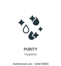 Purity glyph icon vector on white background. Flat vector purity icon symbol sign from modern hygiene collection for mobile concept and web apps design.