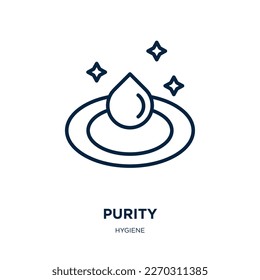 purity icon from hygiene collection. Thin linear purity, water, nature outline icon isolated on white background. Line vector purity sign, symbol for web and mobile