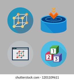 purity icon set. vector set about cube, drop and cubes icons set.