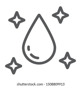 Purity line icon, laundry and clear, water drop sign, vector graphics, a linear pattern on a white background, eps 10.