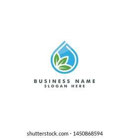 purity logo design, eco drop water icon - vector