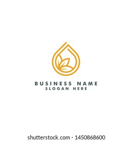 purity logo design, eco drop water icon - vector