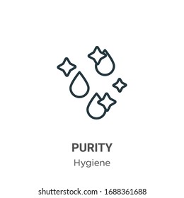 Purity outline vector icon. Thin line black purity icon, flat vector simple element illustration from editable hygiene concept isolated stroke on white background