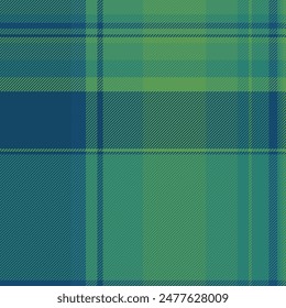 Purity textile fabric plaid, brazil seamless texture vector. Industry check pattern background tartan in green and teal colors.