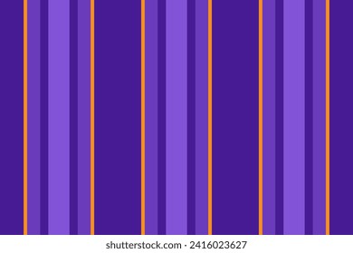 Purity texture pattern fabric, father seamless lines vertical. Bedding vector stripe textile background in violet and orange colors.