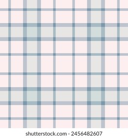 Tejido escocés de Vector de pureza, tela de fondo sin costuras de confort. Tela de patrón de manta que revisa la textura en color blanco y pastel.