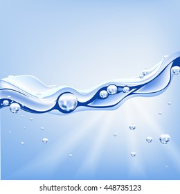 Water Vector Wave Transparent Surface Bubbles Stock Vector Royalty Free