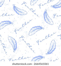 Purity White Fall Elegant Angel Feathers Pattern. Perfect for boho-themed projects, fashion textiles, wrapping paper, elegant wallpaper, and stylish modern decor.