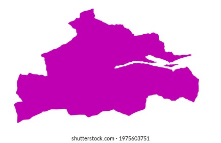 Purle silhouette map of Cork city in Ireland