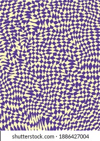 Purle and Yellow Dancing squares grid pattern 