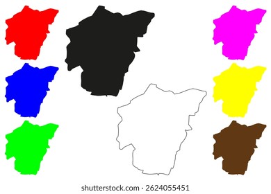 Purnia city (Republic of India, State of Bihar) map vector illustration, scribble sketch Purnea map
