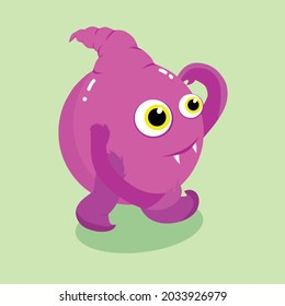 Purpel cute Monster, cartoon character can use for your project such as T-shirt design, make as your asset, etc. 